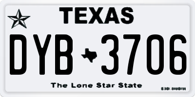 TX license plate DYB3706