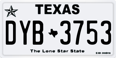 TX license plate DYB3753