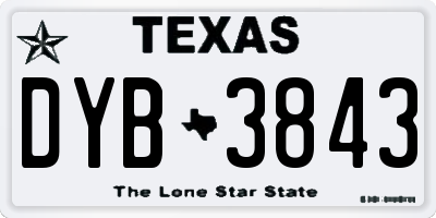 TX license plate DYB3843