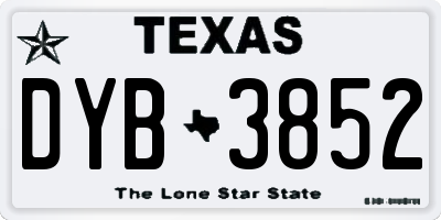 TX license plate DYB3852