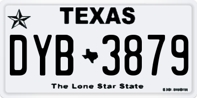 TX license plate DYB3879