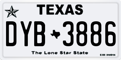 TX license plate DYB3886