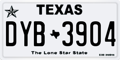 TX license plate DYB3904