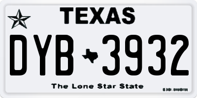 TX license plate DYB3932