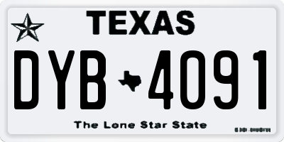 TX license plate DYB4091