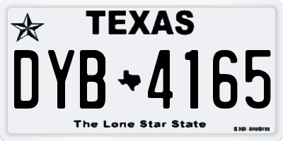 TX license plate DYB4165
