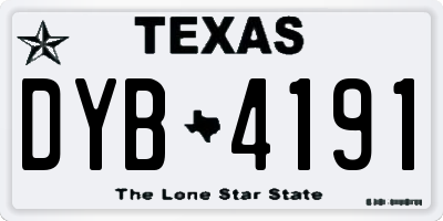 TX license plate DYB4191