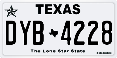 TX license plate DYB4228