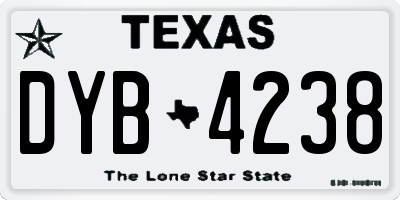 TX license plate DYB4238