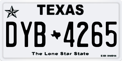 TX license plate DYB4265
