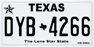 TX license plate DYB4266