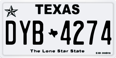 TX license plate DYB4274