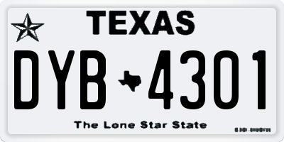 TX license plate DYB4301