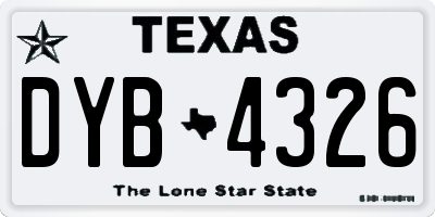 TX license plate DYB4326