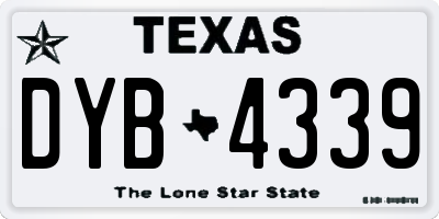 TX license plate DYB4339
