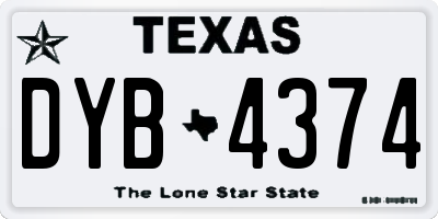 TX license plate DYB4374