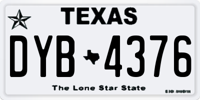 TX license plate DYB4376