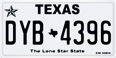 TX license plate DYB4396