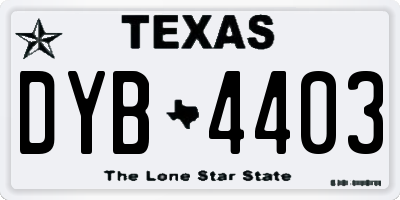 TX license plate DYB4403