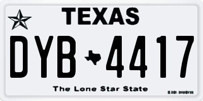 TX license plate DYB4417