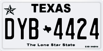 TX license plate DYB4424