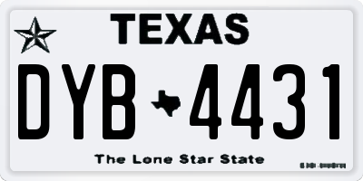 TX license plate DYB4431