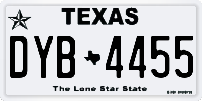 TX license plate DYB4455