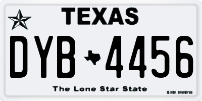 TX license plate DYB4456