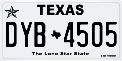 TX license plate DYB4505