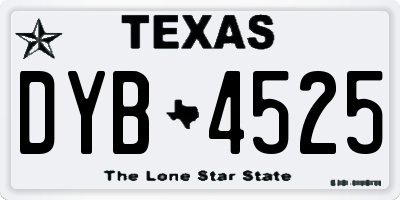 TX license plate DYB4525