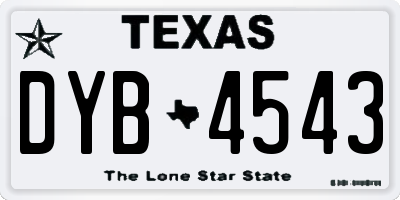 TX license plate DYB4543