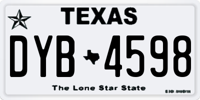 TX license plate DYB4598