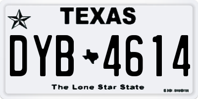 TX license plate DYB4614