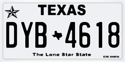 TX license plate DYB4618