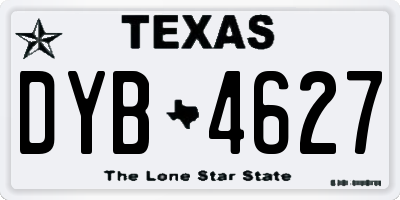 TX license plate DYB4627