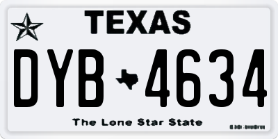 TX license plate DYB4634
