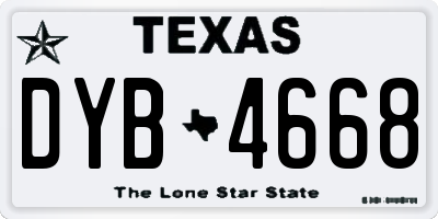 TX license plate DYB4668