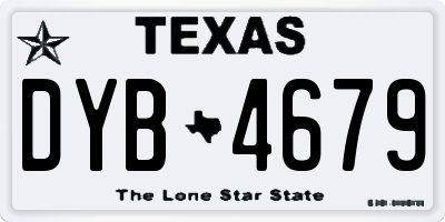 TX license plate DYB4679