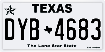 TX license plate DYB4683