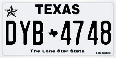 TX license plate DYB4748
