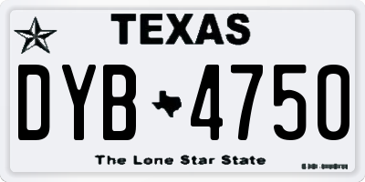 TX license plate DYB4750