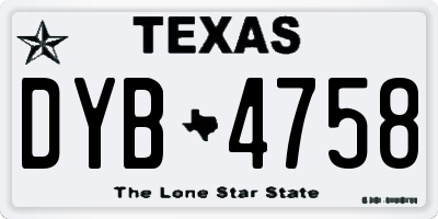 TX license plate DYB4758