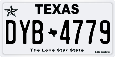 TX license plate DYB4779