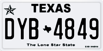 TX license plate DYB4849