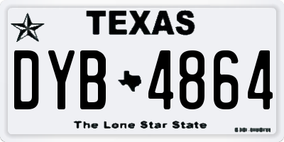 TX license plate DYB4864