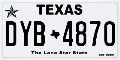 TX license plate DYB4870