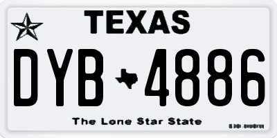 TX license plate DYB4886