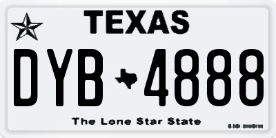 TX license plate DYB4888