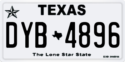 TX license plate DYB4896