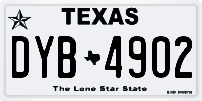 TX license plate DYB4902